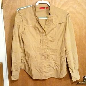 NY & Co, button casual shirt, 10, Tan
